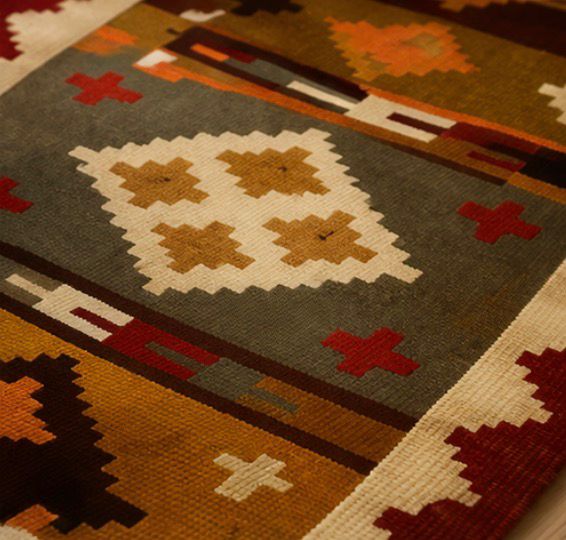 Aztec Southwestern  Rug – Rust Red Geometric Tribal Carpet